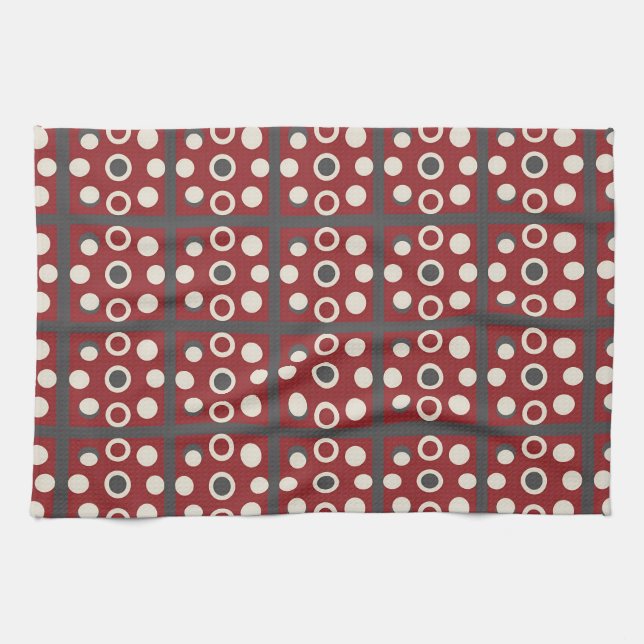 Abstract Artwork With Circular Shapes Kitchen Towel (Horizontal)