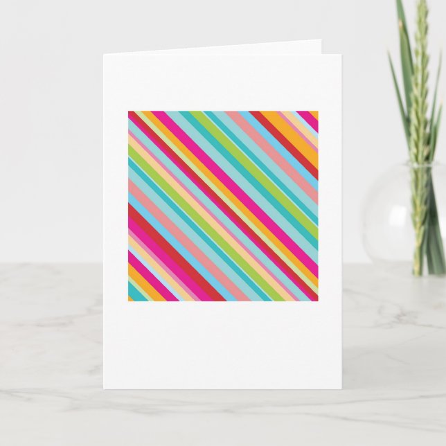 Abstract Arty Greetings Card - Diagonal Stripes (Front)