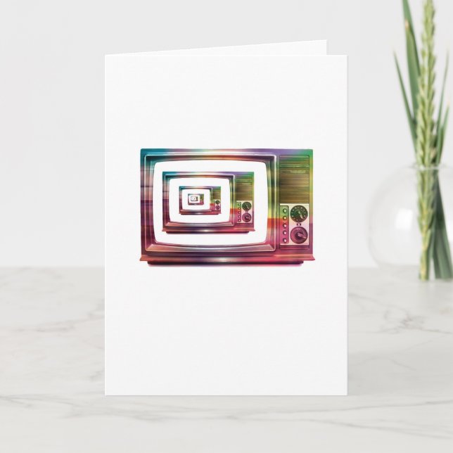 Abstract Arty Greetings Card - TV within a TV (Front)