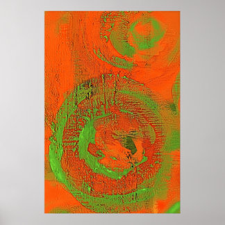 Abstract Asian Query Green Poster