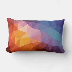 abstract asymmetrical bold colours lumbar pillow
