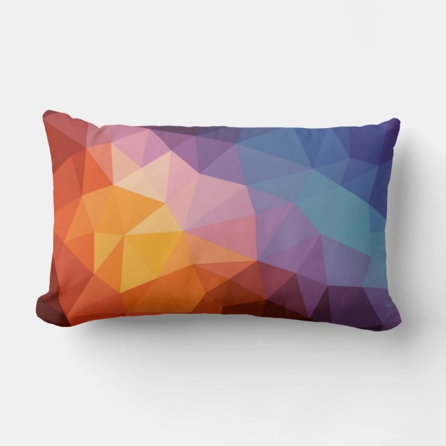abstract asymmetrical bold colours lumbar pillow (Front)