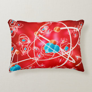 Abstract atom background, Chemistry model of molec Accent Pillow