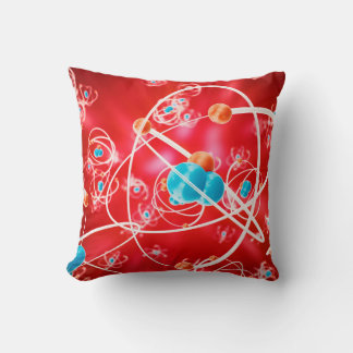 Abstract atom background, Chemistry model of molec Throw Pillow