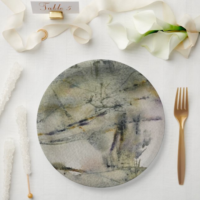 Abstract Autumn Colors Landscape  2           Paper Plate (Wedding)