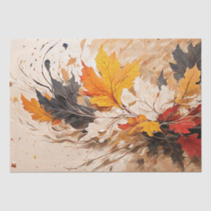 Abstract Autumn Fall Leaves Foliage Decoupage Tissue Paper