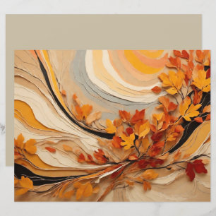 Abstract Autumn Fall Leaves Scrapbook Paper
