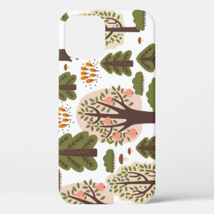 Abstract Autumn Forest Seamless Pattern iPhone 12 Case