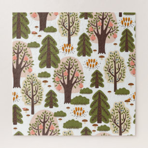 Abstract Autumn Forest Seamless Pattern Jigsaw Puzzle