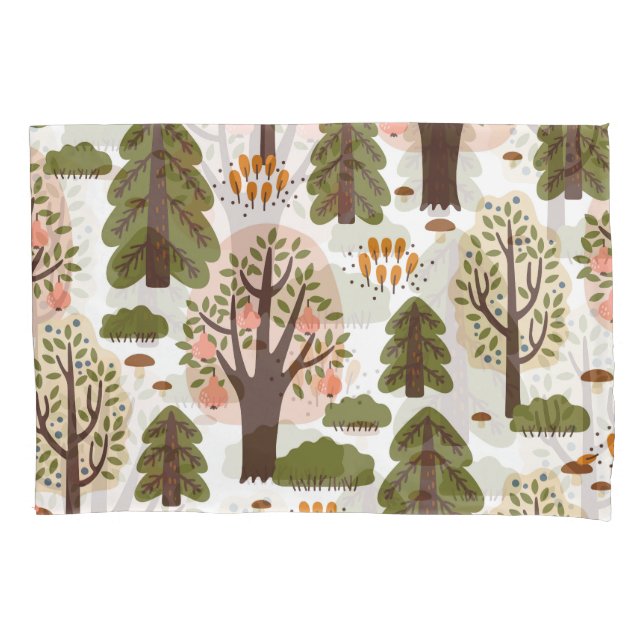 Abstract Autumn Forest Seamless Pattern Pillowcase (Front)