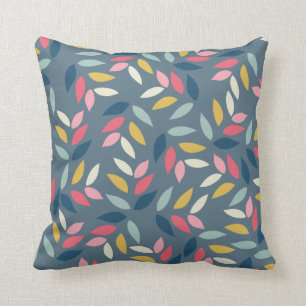 Abstract Autumn Inspired Leaves Pattern Throw Pillow