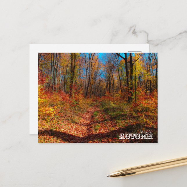 Abstract  Autumn Landscape Postcard (Front/Back In Situ)