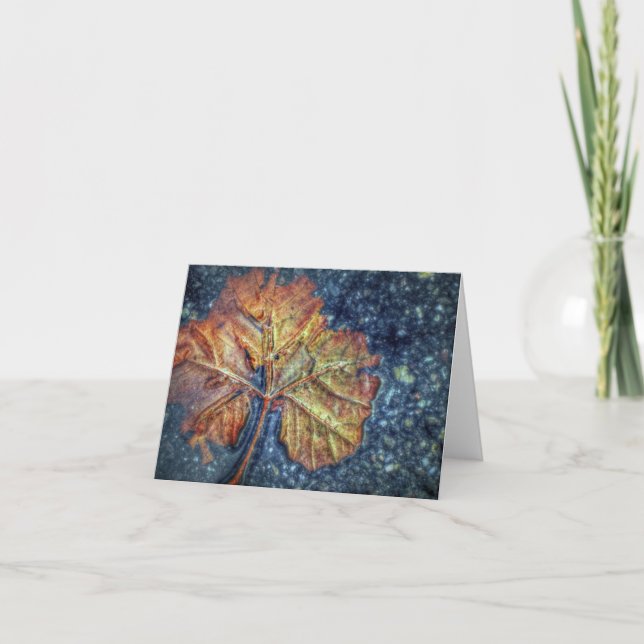 Abstract Autumn Leaf Note Card (Front)
