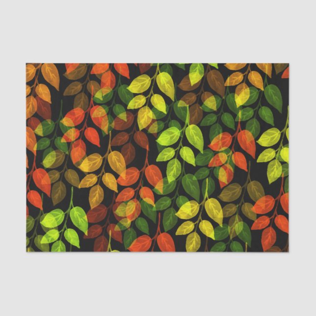 Abstract Autumn Leaf Pattern Tissue Paper (Front)