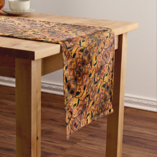 Abstract Autumn Leaf Silhouette Short Table Runner