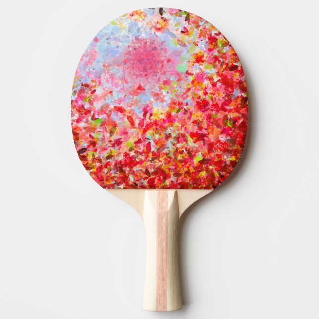 Abstract autumn leaves and sky ping pong paddle (Front)
