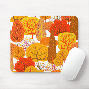 Abstract autumn Leaves and Trees  Mouse Pad