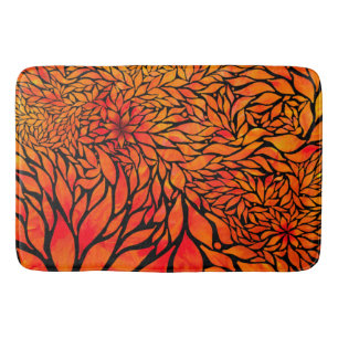 Abstract autumn leaves bath mat