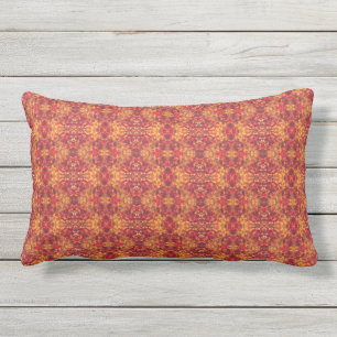 Abstract Autumn Leaves II Outdoor Lumbar Pillow