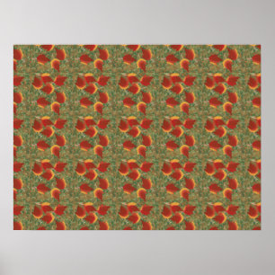Abstract Autumn Leaves Painting Posters