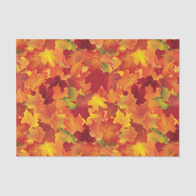 Abstract Autumn Leaves Pattern Tissue Paper (Front)