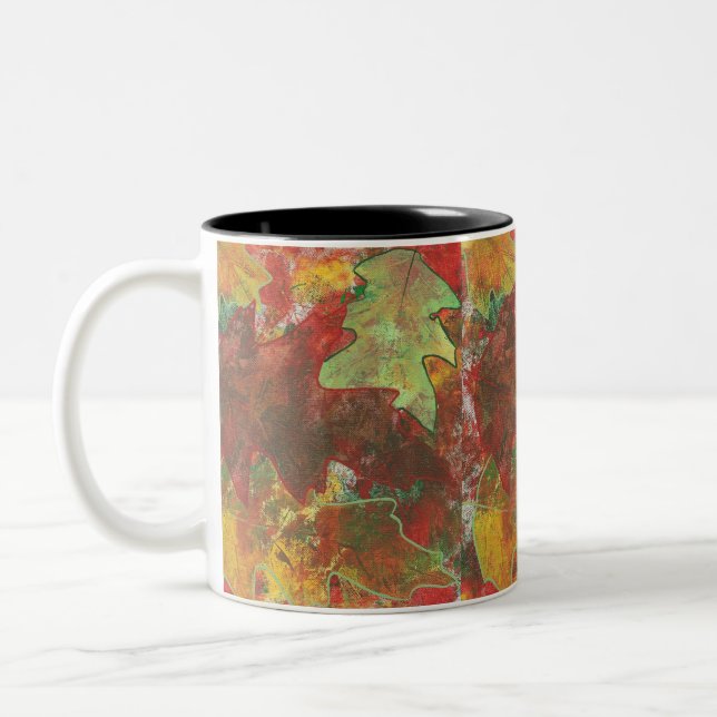 Abstract Autumn Oak Leaves Mugs (Left)