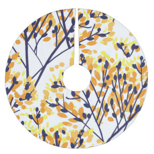 Abstract Autumn Tree Modern Pattern Brushed Polyester Tree Skirt