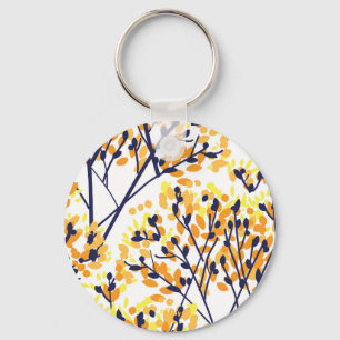 Abstract Autumn Tree Modern Pattern Keychain
