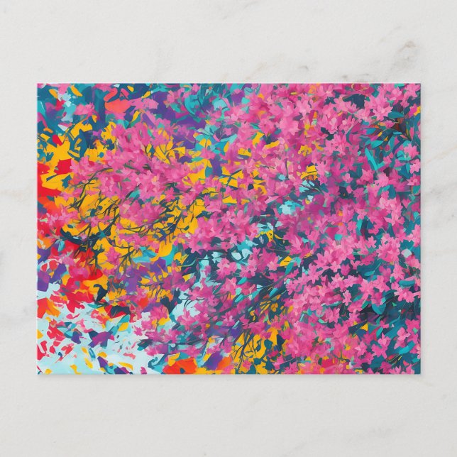 Abstract Azalea Wildflowers Postcard (Front)
