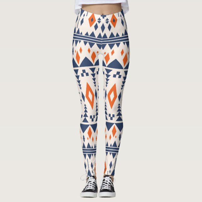 Abstract Aztec geometric, seamless pattern. Leggings (Front)