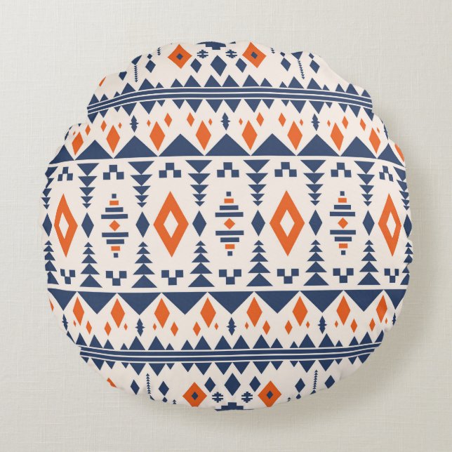 Abstract Aztec geometric, seamless pattern. Round Pillow (Front)