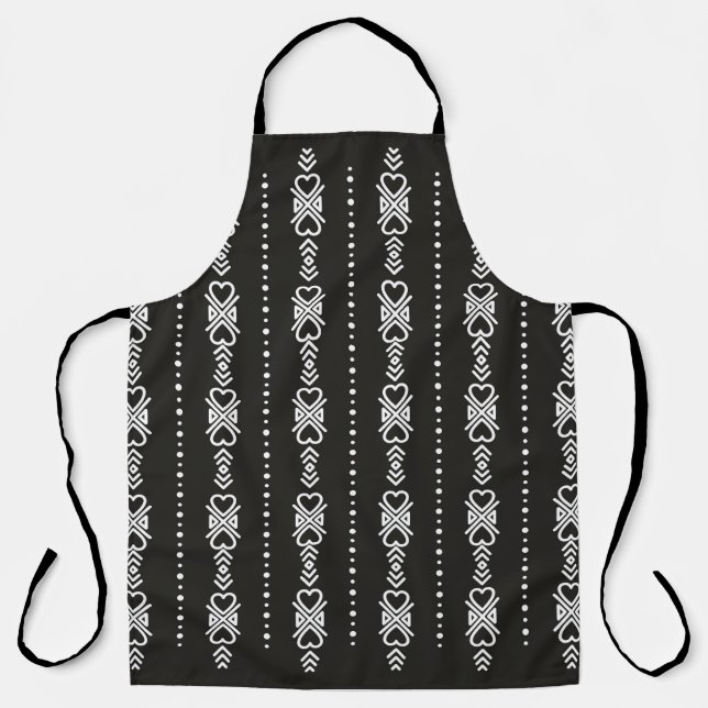 Abstract aztec heart texture apron (Front)