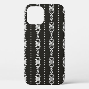 Abstract aztec heart texture iPhone 12 case