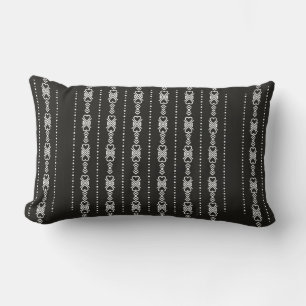 Abstract aztec heart texture lumbar pillow