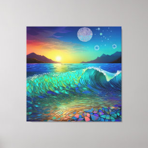 Abstract Azure Seascape Canvas Print