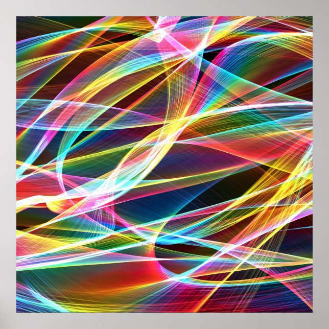 Abstract Background art , Colourful Strings Poster (Front)