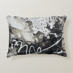 Abstract background black and white accent pillow