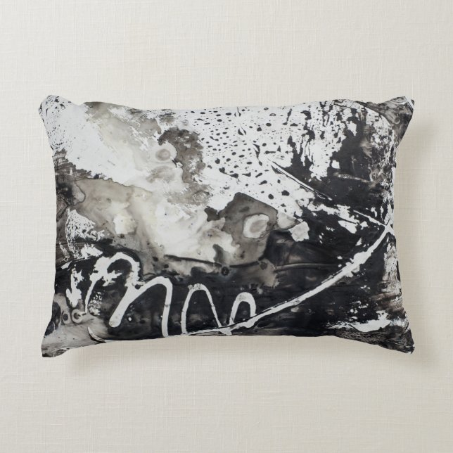 Abstract background black and white accent pillow (Front)