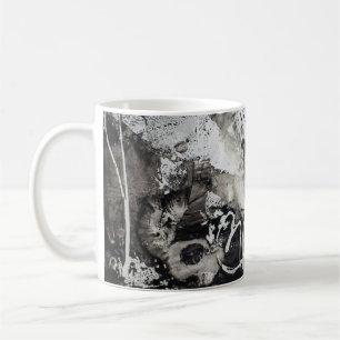 Abstract background black and white coffee mug