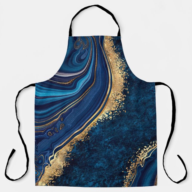 abstract background blue marble agate granite mosa apron (Front)
