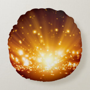 Abstract background - bright orange lightslight,ba round pillow