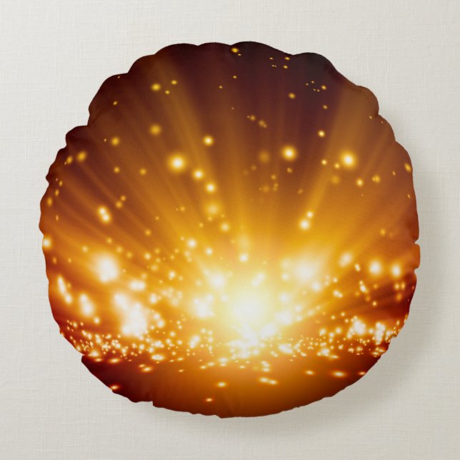 Abstract background - bright orange lightslight,ba round pillow (Front)