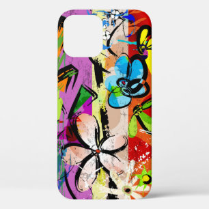abstract background composition with flowers, with iPhone 12 case