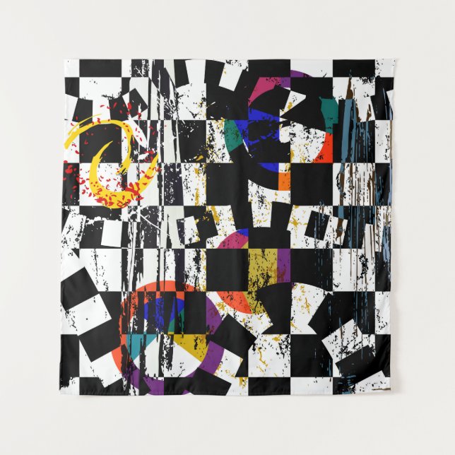 abstract background composition, with strokes, spl tapestry (Front)