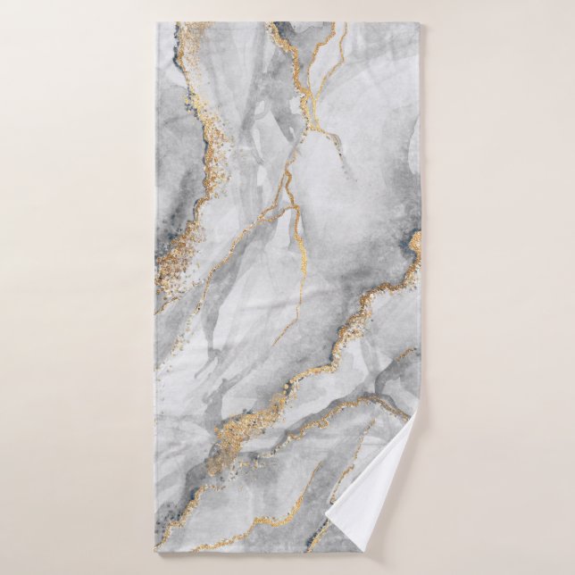 abstract background, creative texture of white mar (Serviette de bain)