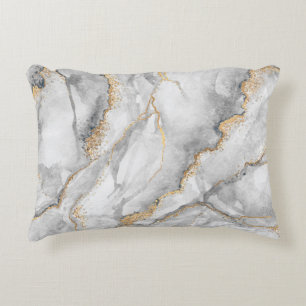 abstract background, creative texture of white mar accent pillow