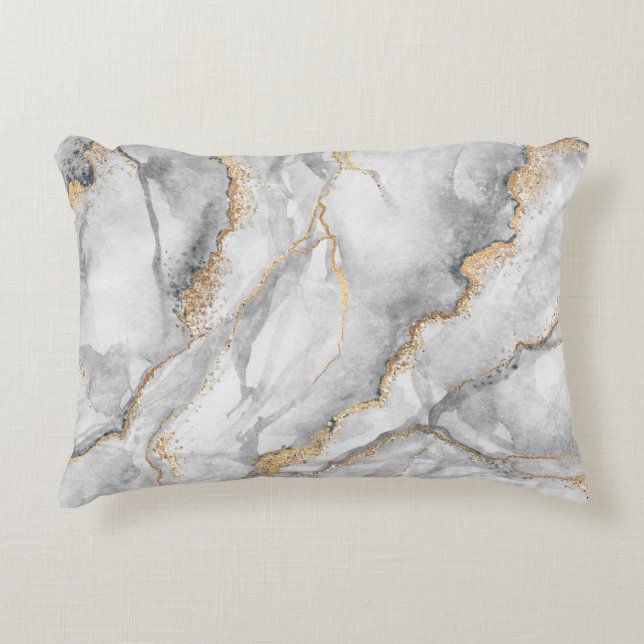 abstract background, creative texture of white mar accent pillow (Front)