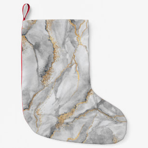 abstract background, creative texture of white mar small christmas stocking