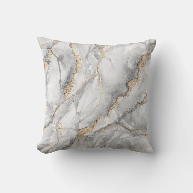 abstract background, creative texture of white mar throw pillow (Front)