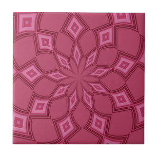 Abstract Background Fuschia Diamonds Tile